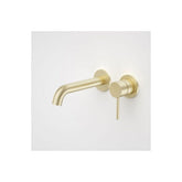 Caroma Liano II 175mm Wall Basin / Bath Mixer 2 x Round Cover Plates Brushed Brass